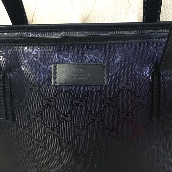 Gucci authentic tote bag navy imprime coated canvas - Picture 4 of 16
